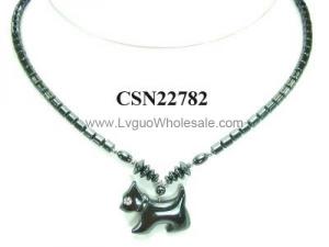 Hematite Stone Eagle Pendant Beads Chain Choker Fashion Women Necklace